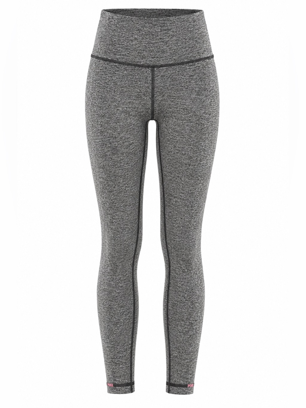 Victoria's Secret Gray Marled Active Leggings with Pink Accent